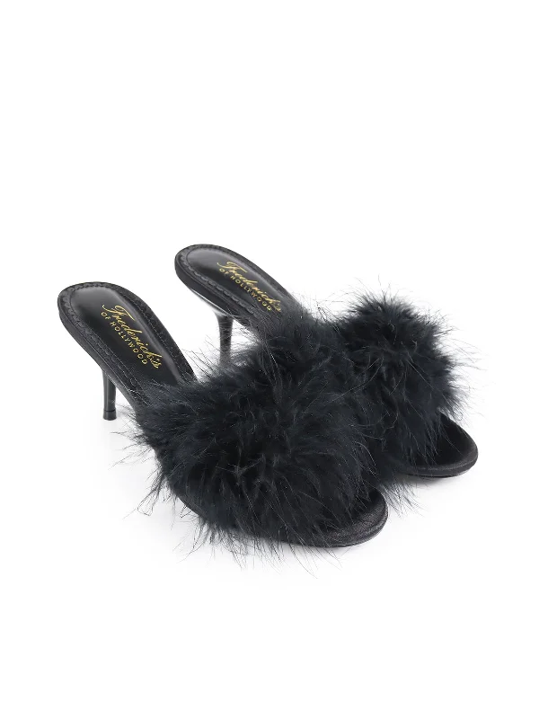 Luxor Feather Mule---Fashionable Kitten Heels for Date Night