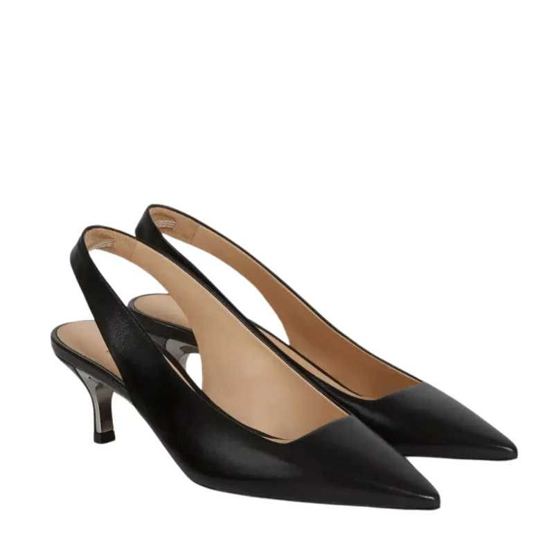 Versatile Heeled Sandals for Any Occasion---Furla Women's Code Slingback T.35 - Nero