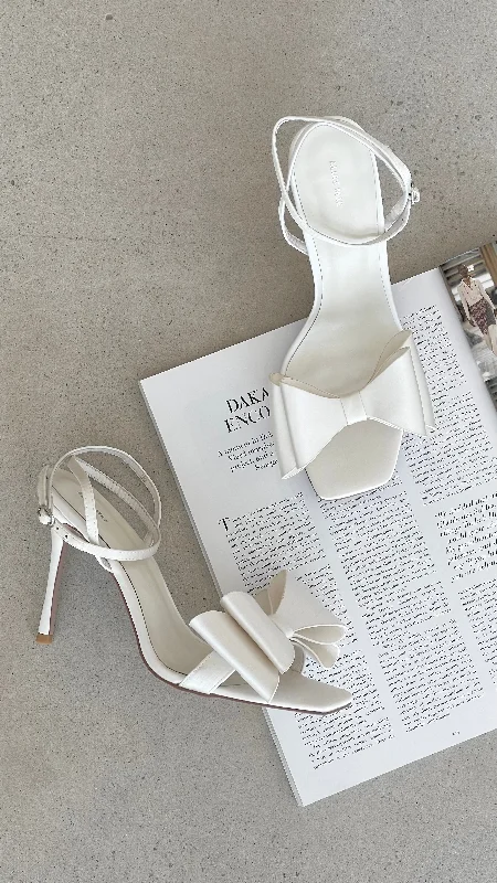 Gabby Heel - Ivory SatinAffordable Satin Heels with a Luxe Touch