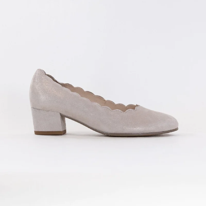 Affordable Suede Ankle Pumps for All-Day Wear--Gabor 42.221.14 Pump (Women's) - Muschel Metallic Suede