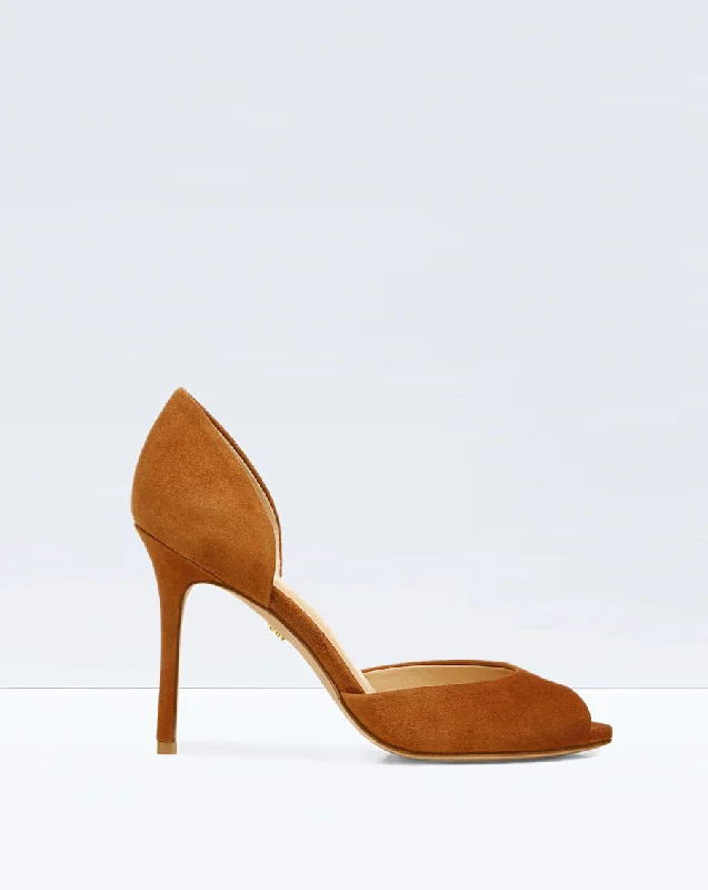 Trendy Peep Toe Platform Heels Crafted from Genuine Leather--Gadot Peep Toe Pump - Hazelwood