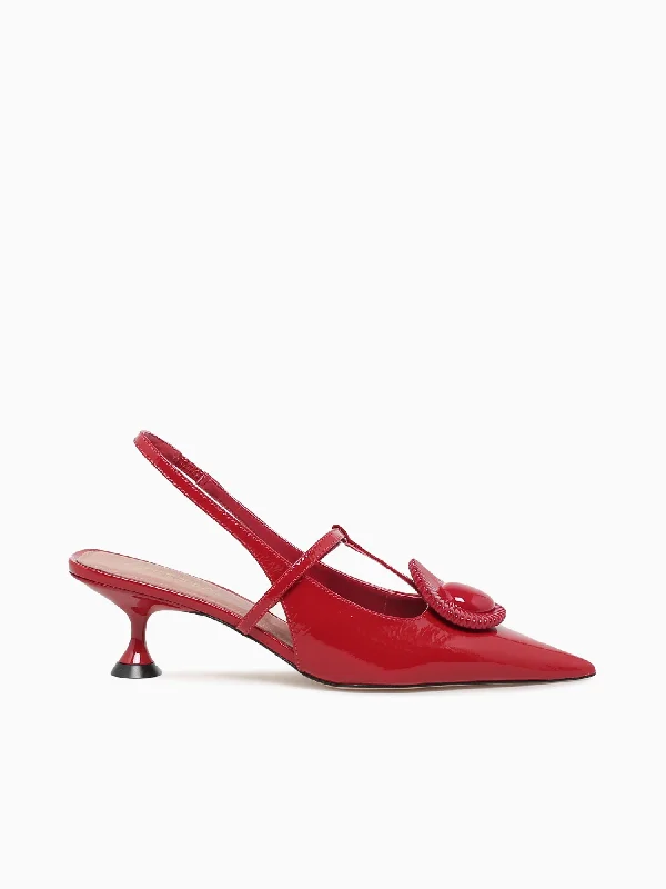 Stiletto Heel Pumps with Perfect Fit--Caligula Red Verniz Show-Fashionable & Classic