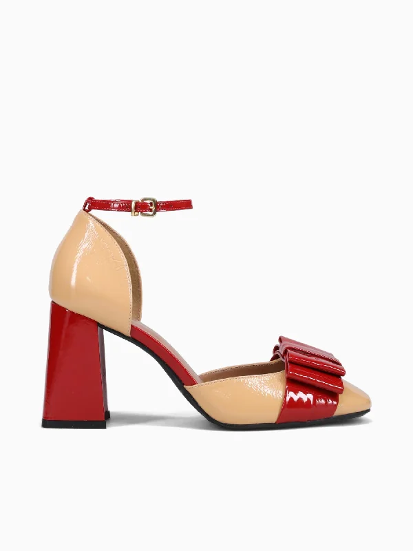 Stiletto Heel Pumps with Perfect Fit--Jade Sand Red verniz show-Fashionable & Classic