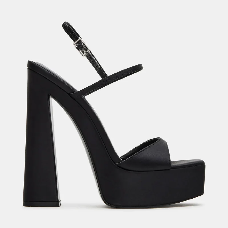 GEMINI BLACK SATINAffordable Satin Heels with a Luxe Touch