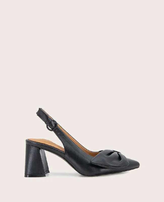 GENTLE SOULS - Diana Leather Bow Slingback Heel---Charming Bow Pumps for a Cute and Stylish Look