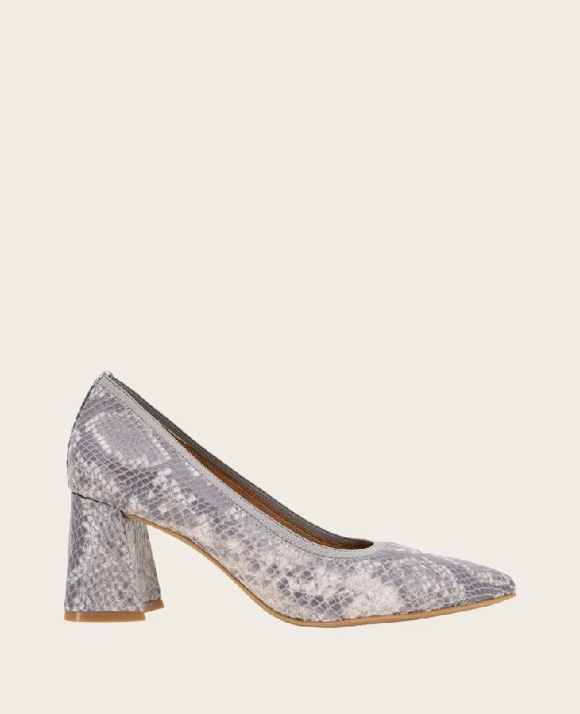 GENTLE SOULS - Dionne Snakeskin Leather Heel---Comfortable Leather Pumps for Office and Everyday Wear