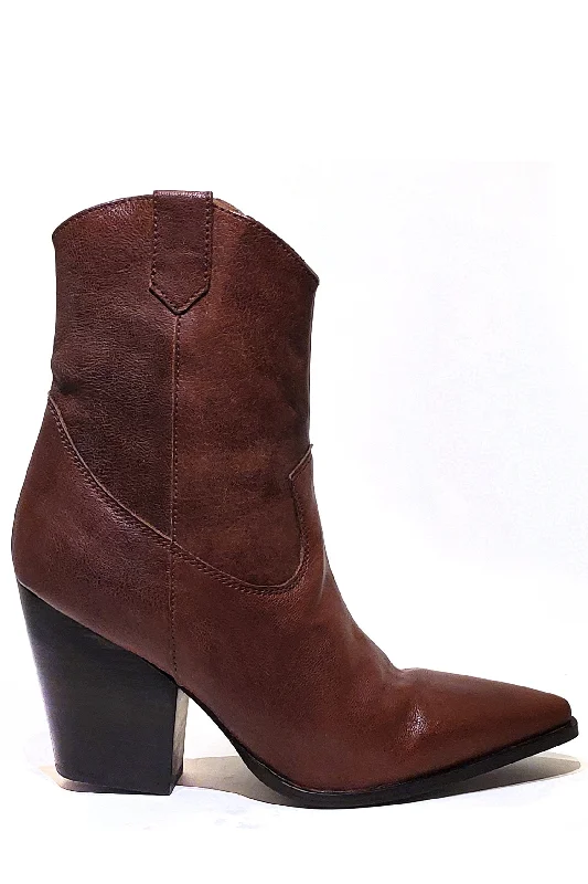 Gilly Brown Leather---Comfortable Leather Pumps for Office and Everyday Wear