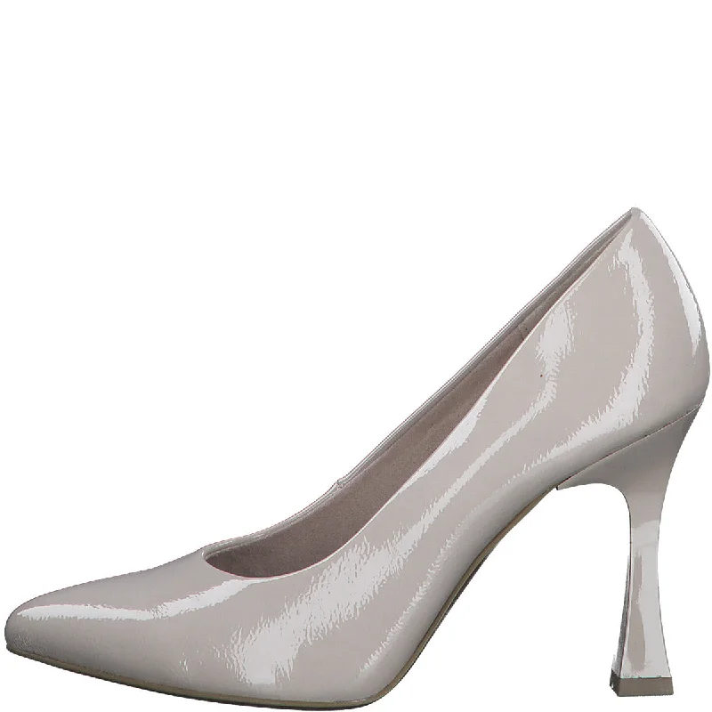 Stiletto Heel Pumps with Perfect Fit--Glamorous Pointed Toe Court Shoe in Powder Patent-Fashionable & Classic