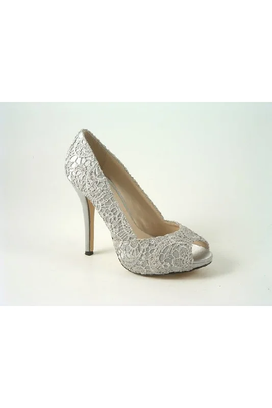 Stiletto Heel Pumps with Perfect Fit--Glitz Shoes Glamour N Glitz Millie Silver-Fashionable & Classic