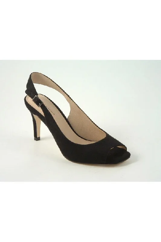 Trendy Peep Toe Platform Heels Crafted from Genuine Leather--Glitz Shoes Mercy Peep Toe Sling Back Court Shoes