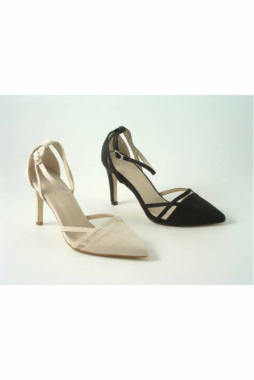 Stiletto Heel Pumps with Perfect Fit--Glitz Shoes Madden Sabatiné Strap Dorsey Court Shoe-Fashionable & Classic