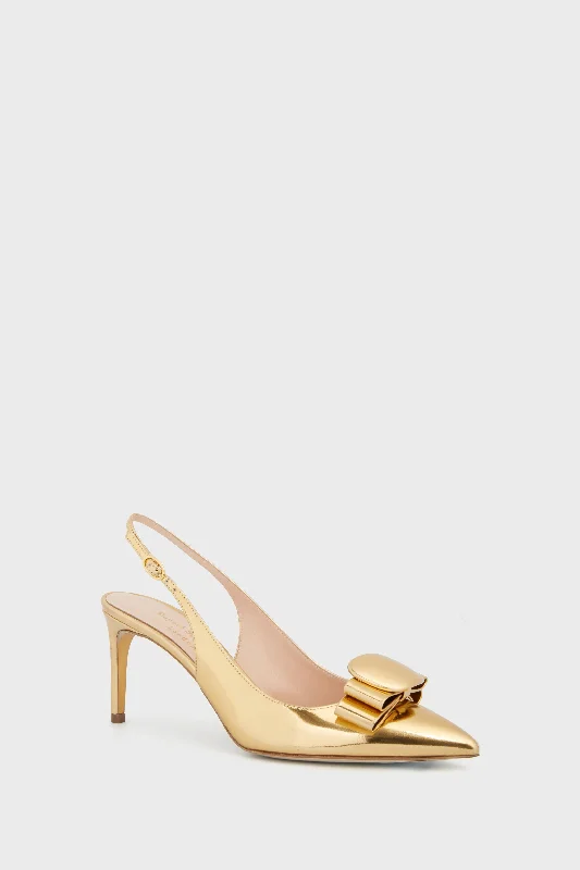 Stiletto Heel Pumps with Perfect Fit--Gold Mirror Bramble Heels-Fashionable & Classic