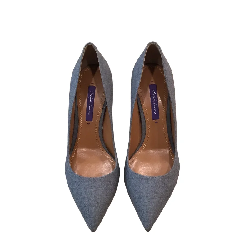 Stiletto Heel Pumps with Perfect Fit--Grey Shoes Heels Stiletto Ralph Lauren Collection, Size 6.5-Fashionable & Classic