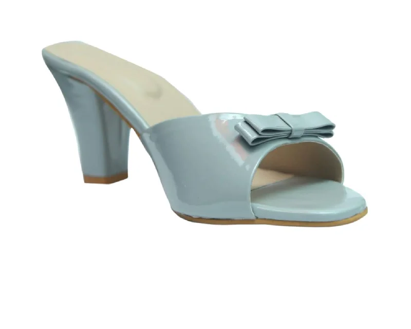 Trendy Chunky Heel Pumps for Casual Wear--Grey Solid Block Heels