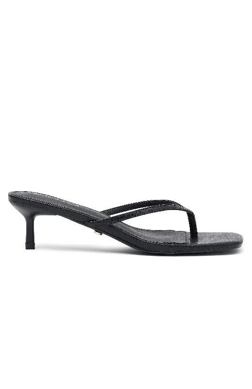 Stiletto Heel Pumps with Perfect Fit--Hamptons Thong Heels Black-Fashionable & Classic