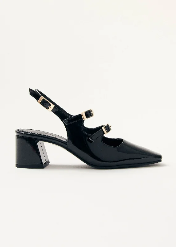 Hanna Onix Black Vegan Leather Pumps---Comfortable Leather Pumps for Office and Everyday Wear