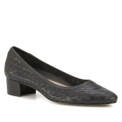 Harriet Pump: Black Nappa Leather I Walking Cradle---Comfortable Leather Pumps for Office and Everyday Wear