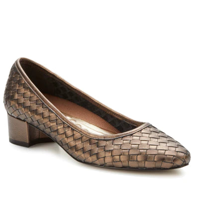 Harriet Pump: Bronze Leather I Walking Cradle---Comfortable Leather Pumps for Office and Everyday Wear