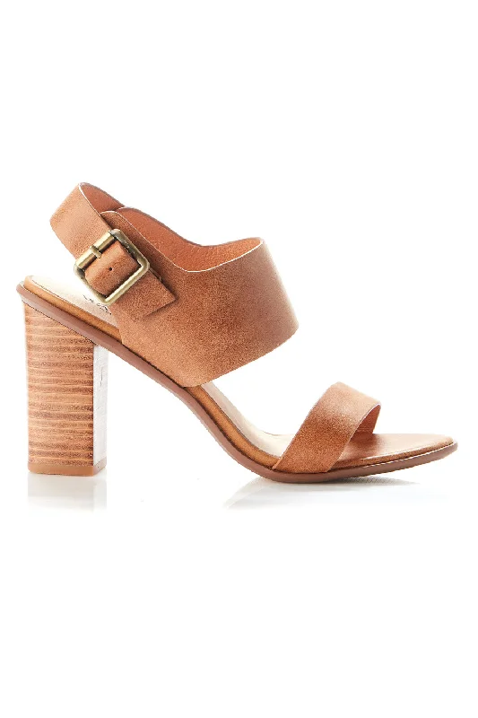 Trendy Chunky Heel Pumps for Casual Wear--Havana Tan Leather Block Heel Shoe