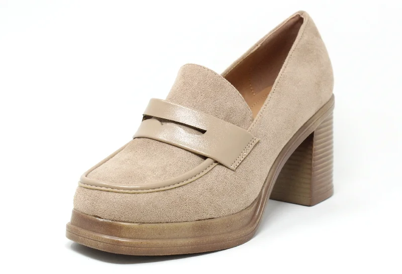 Trendy Chunky Heel Pumps for Casual Wear--Heeled Penny Loafer