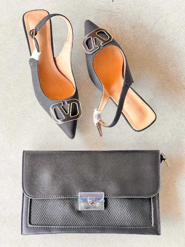 Versatile Heeled Sandals for Any Occasion---Heels + Clutch bag Combo