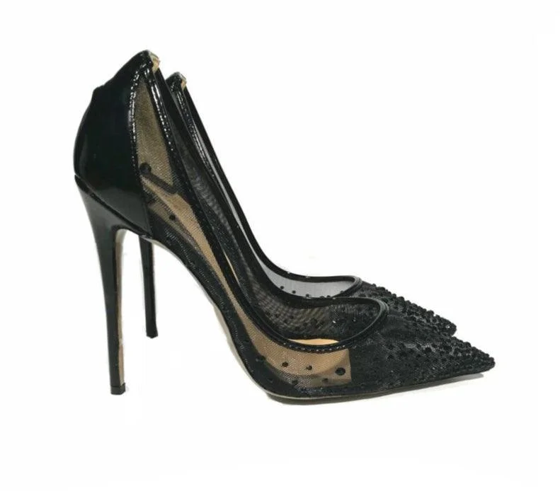 Stiletto Heel Pumps with Perfect Fit--See Through Pointed toe!-Fashionable & Classic