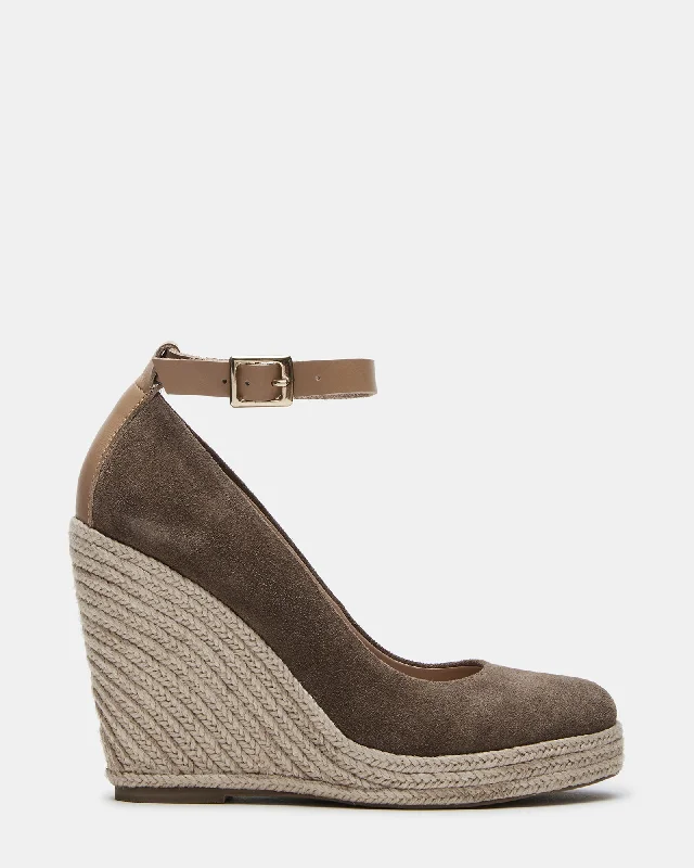 Affordable Suede Ankle Pumps for All-Day Wear--HIGHTIDE TAUPE SUEDE