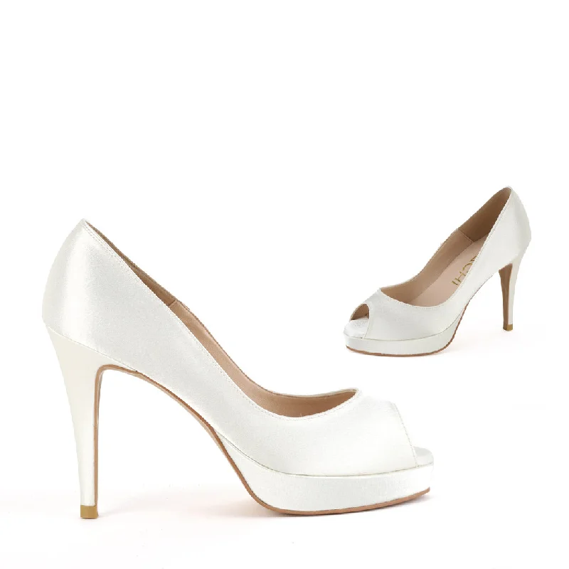 Stylish Open Toe Heels for Summer--HINT SATIN - open toe platform