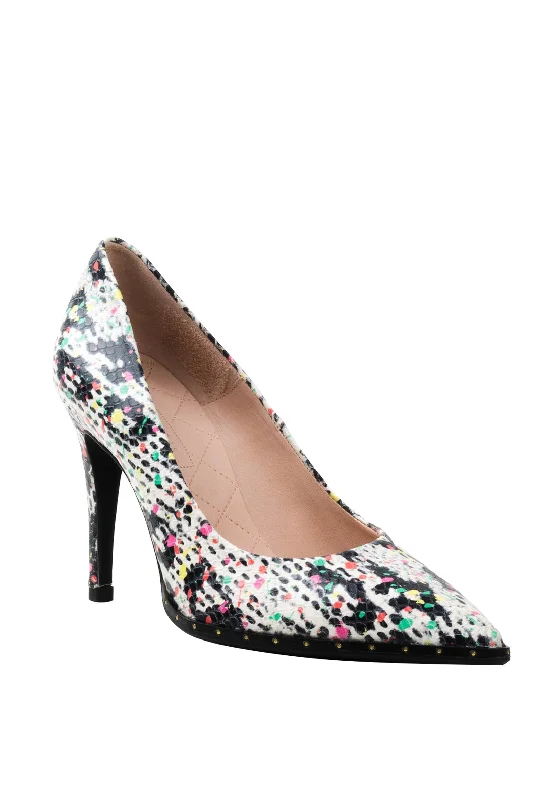 Trendy Chunky Heel Pumps for Casual Wear--Hispanitas Monochrome High Heel Shoes, Multicolored