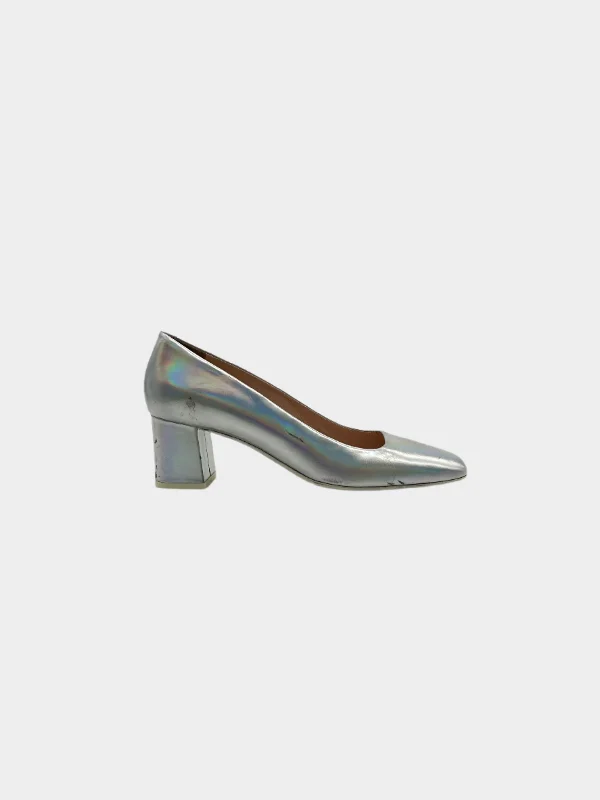 Holographic Heels---Fashionable Kitten Heels for Date Night