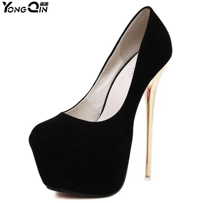 Versatile Dress Heels for Formal and Casual Wear---HOT  New Sexy Women Pumps 16CM  Round Toe High Heels Women Shoes Simple Fine Heels Women's Singles Shoes Size 34-40