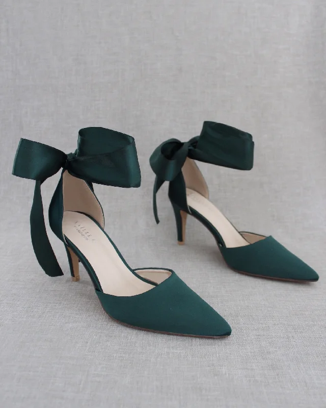 Evening Heels With Ankle Ribbon---Elegant Evening Heels for Weddings and Parties