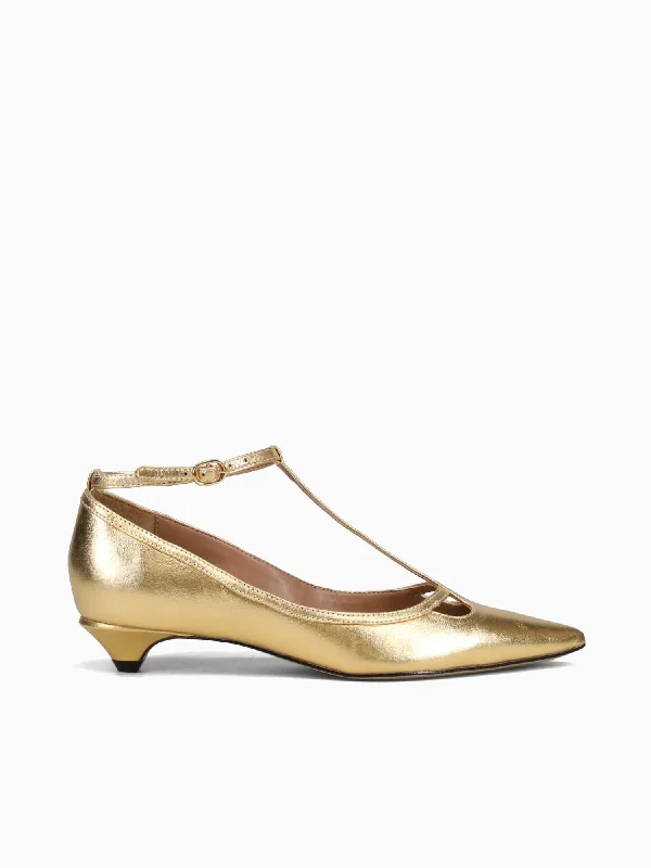 Stiletto Heel Pumps with Perfect Fit--Olivia Gold Cristal-Fashionable & Classic