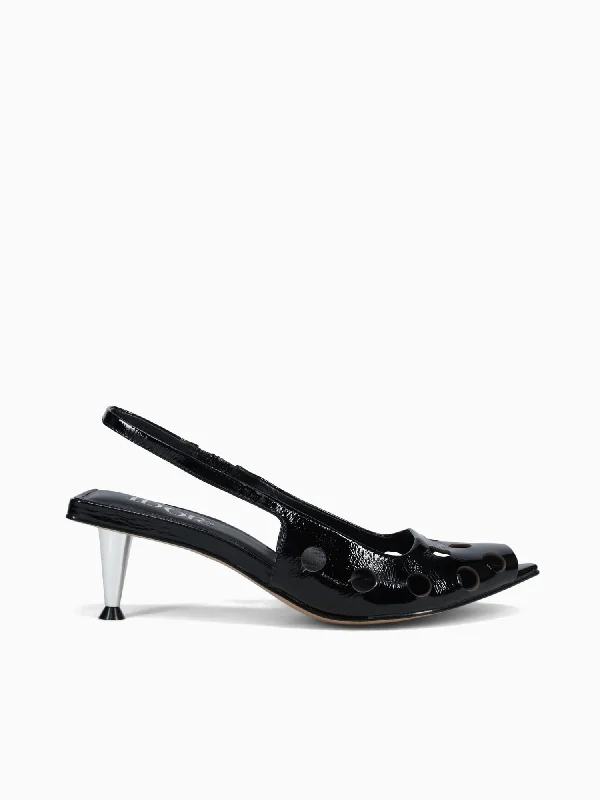 Stiletto Heel Pumps with Perfect Fit--Trip Black Verniz Show-Fashionable & Classic