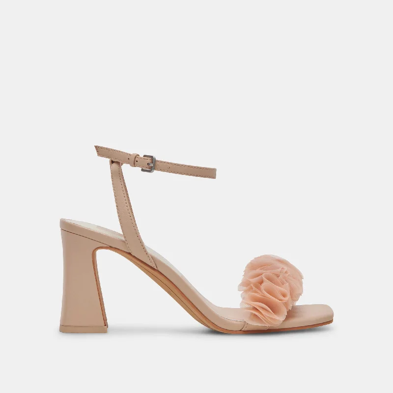 IESHA HEELS LT BLUSH LEATHER---Comfortable Leather Pumps for Office and Everyday Wear