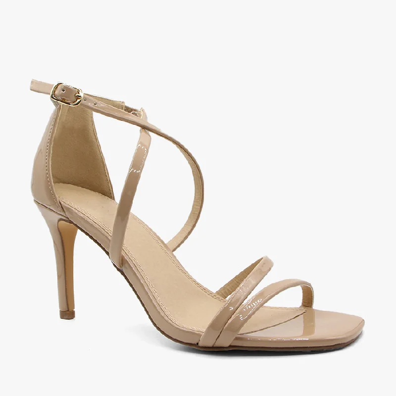 Versatile Heeled Sandals for Any Occasion---ILLIAS NUDE PATENT