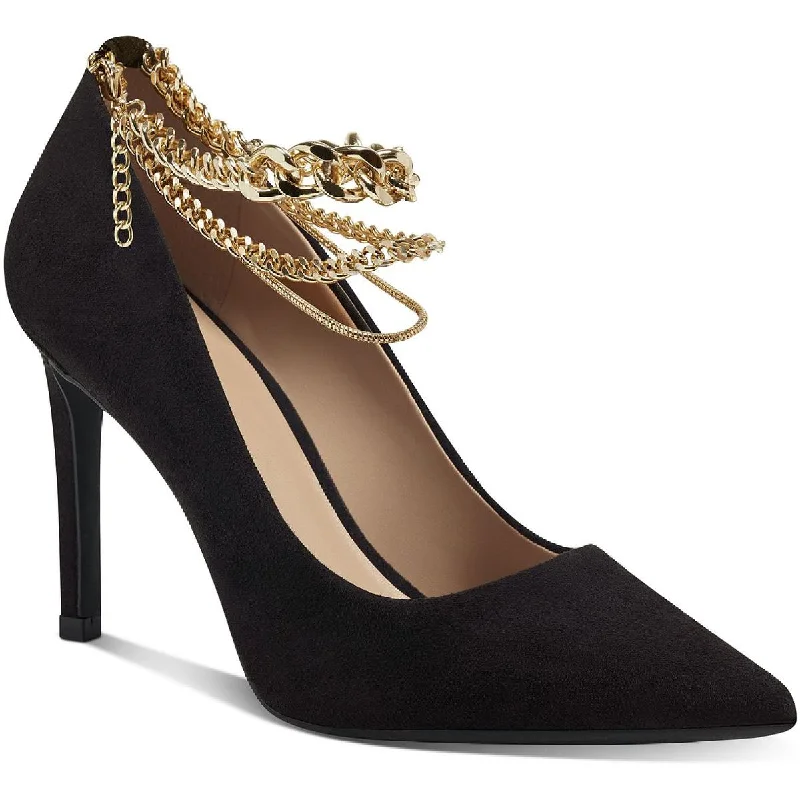 Versatile Dress Heels for Formal and Casual Wear---INC Womens Sadelle  Embellished Dressy Pumps