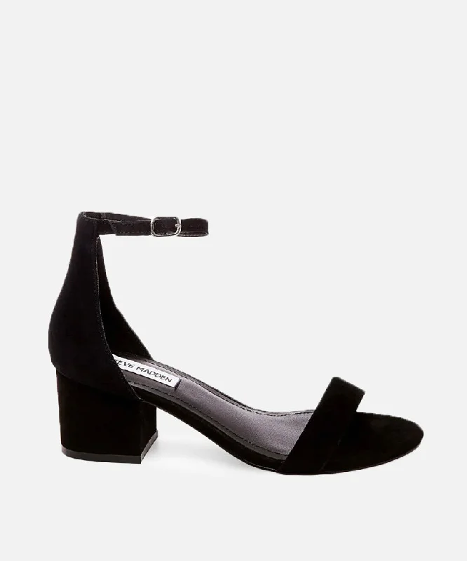 Affordable Suede Ankle Pumps for All-Day Wear--Irenee Heels - Black Suede