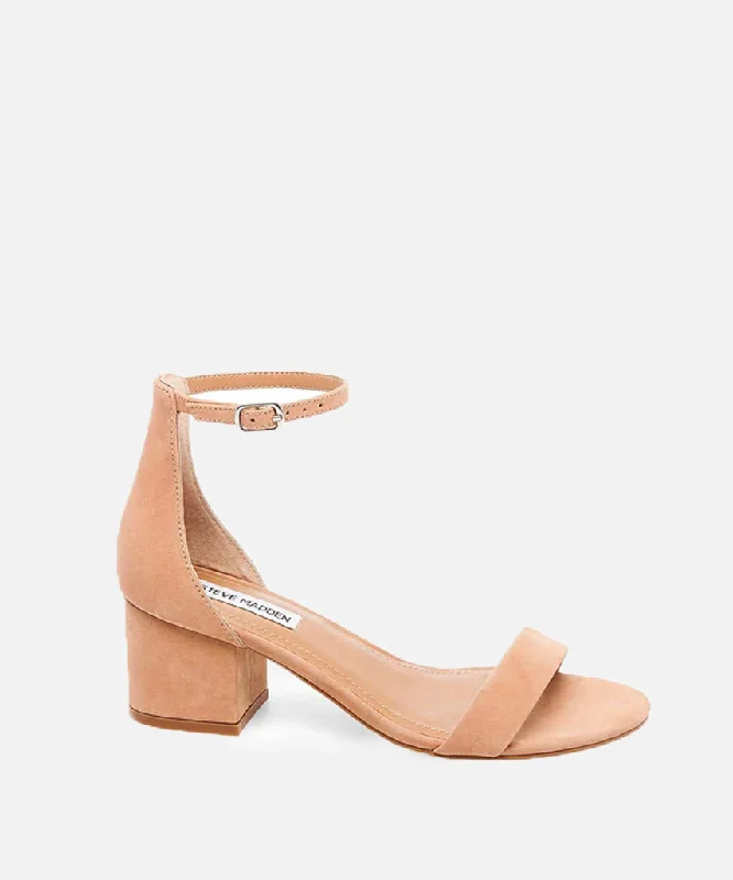 Affordable Suede Ankle Pumps for All-Day Wear--Irenee Heels - Tan Nubuck Suede