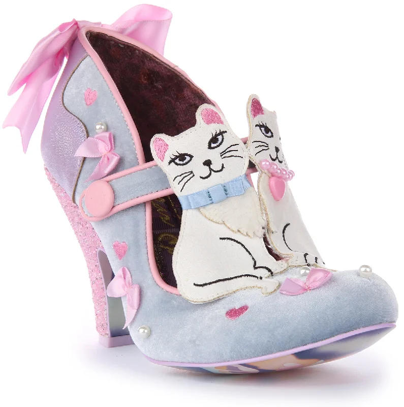 Irregular Choice Kitty Bow In Silver Multi For Women---Charming Bow Pumps for a Cute and Stylish Look