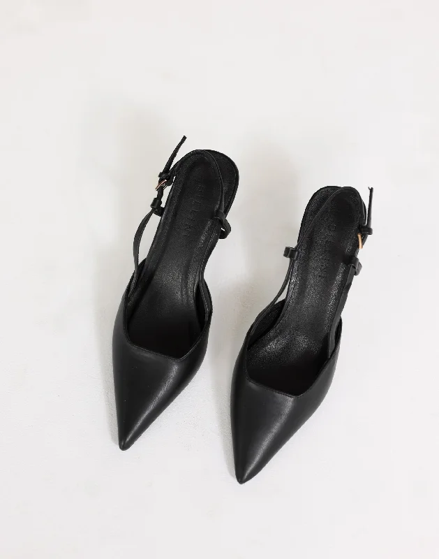 Stiletto Heel Pumps with Perfect Fit--Isabel Heels (Black Patent) - By Billini-Fashionable & Classic