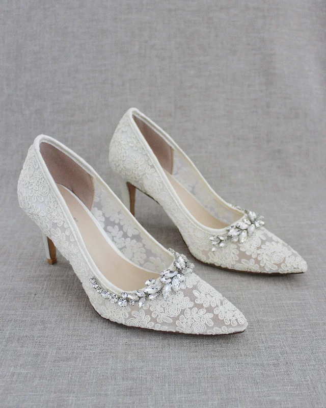 Affordable Rhinestone Pumps for a Dazzling Look---Marquise Rhinestone Pump Wedding Shoes