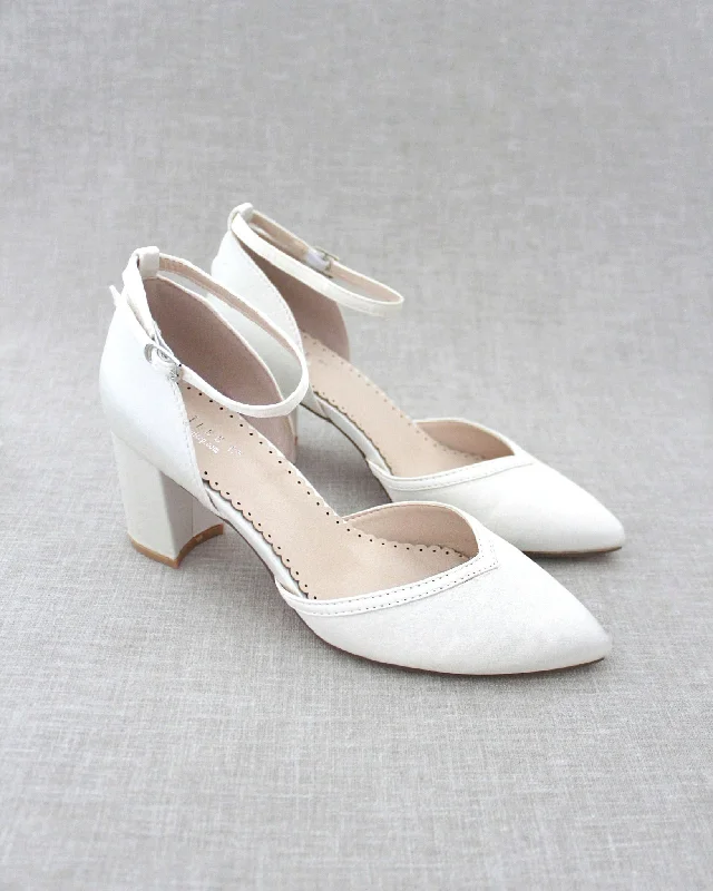 Satin Block Heels Wedding ShoesAffordable Satin Heels with a Luxe Touch