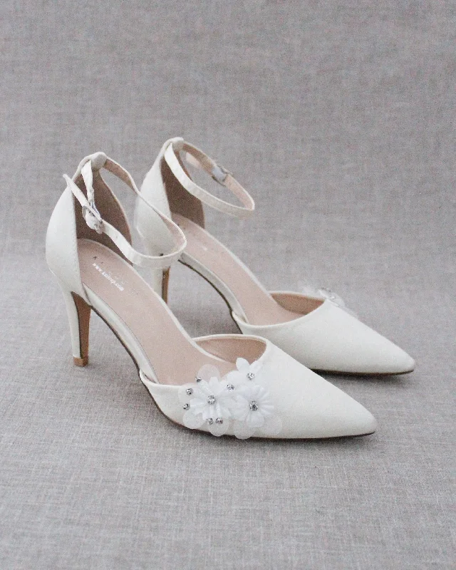 Satin Heel with Floral DetailAffordable Satin Heels with a Luxe Touch