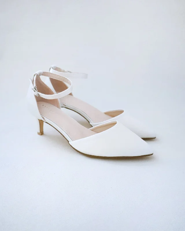 Satin Pointy Toe Low Heels Wedding ShoesAffordable Satin Heels with a Luxe Touch