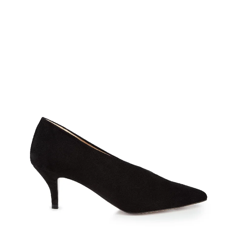 Affordable Suede Ankle Pumps for All-Day Wear--Mia Black Suede Pumps