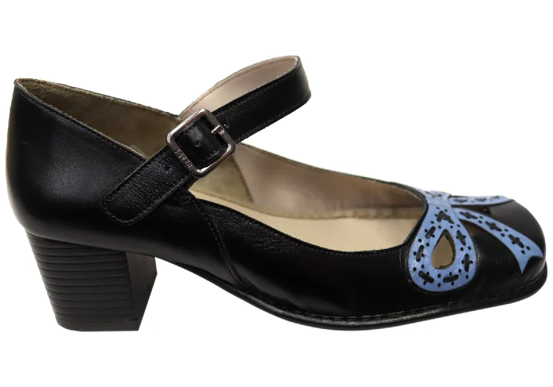 J Gean Cimba Womens Comfortable Leather Heels Made In Brazil---Comfortable Leather Pumps for Office and Everyday Wear