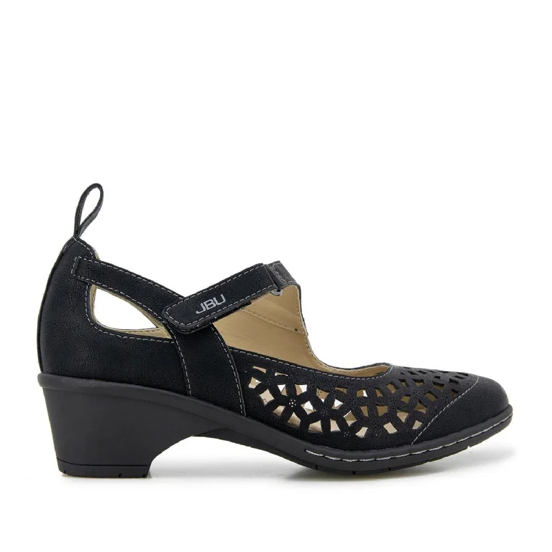 Jambu Women's Jolene in Black---Fashionable Kitten Heels for Date Night