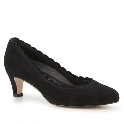 Affordable Suede Ankle Pumps for All-Day Wear--Janie Pump: Black Suede I Walking Cradle