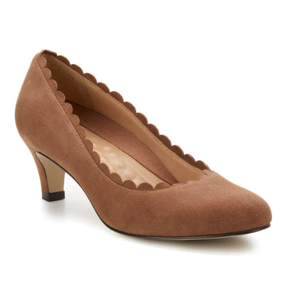 Affordable Suede Ankle Pumps for All-Day Wear--Janie Pump: Warm Taupe Suede I Walking Cradle